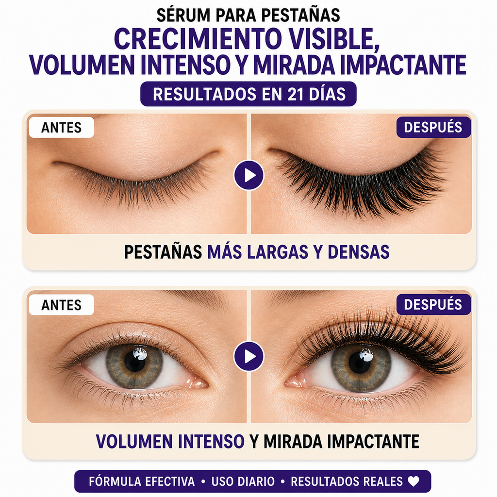 Sérum Potenciador de Pestañas – Crecimiento Visible, Volumen Intenso y Mirada Impactante en 21 Días